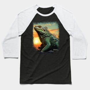 Iguana Sunset for Iguana Lover Baseball T-Shirt